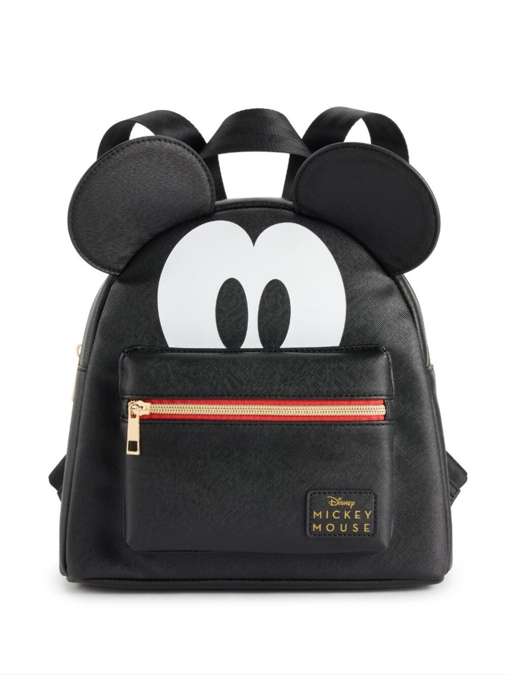 Disney Black Mickey Mouse Mini Backpack with Ears and Front Zip